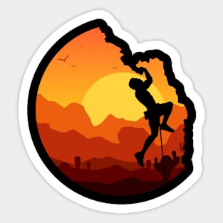 Mountain Climber Boulder Sports Hobby Retro Rock Climbing Sticker